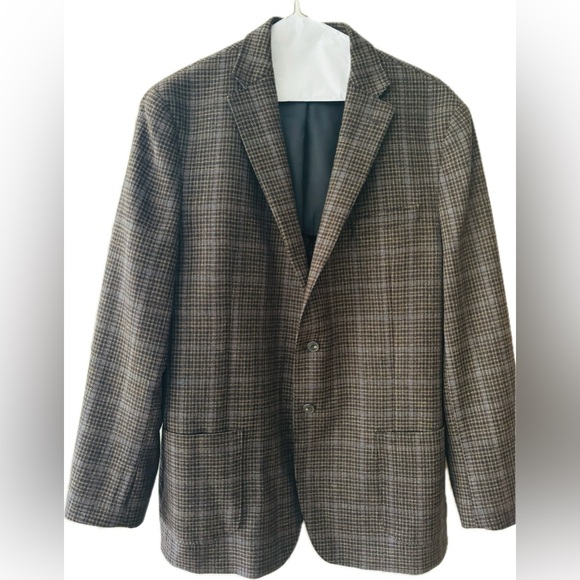 Joseph A Banks blue gray tweed wool blazer 2 button - Picture 1 of 5
